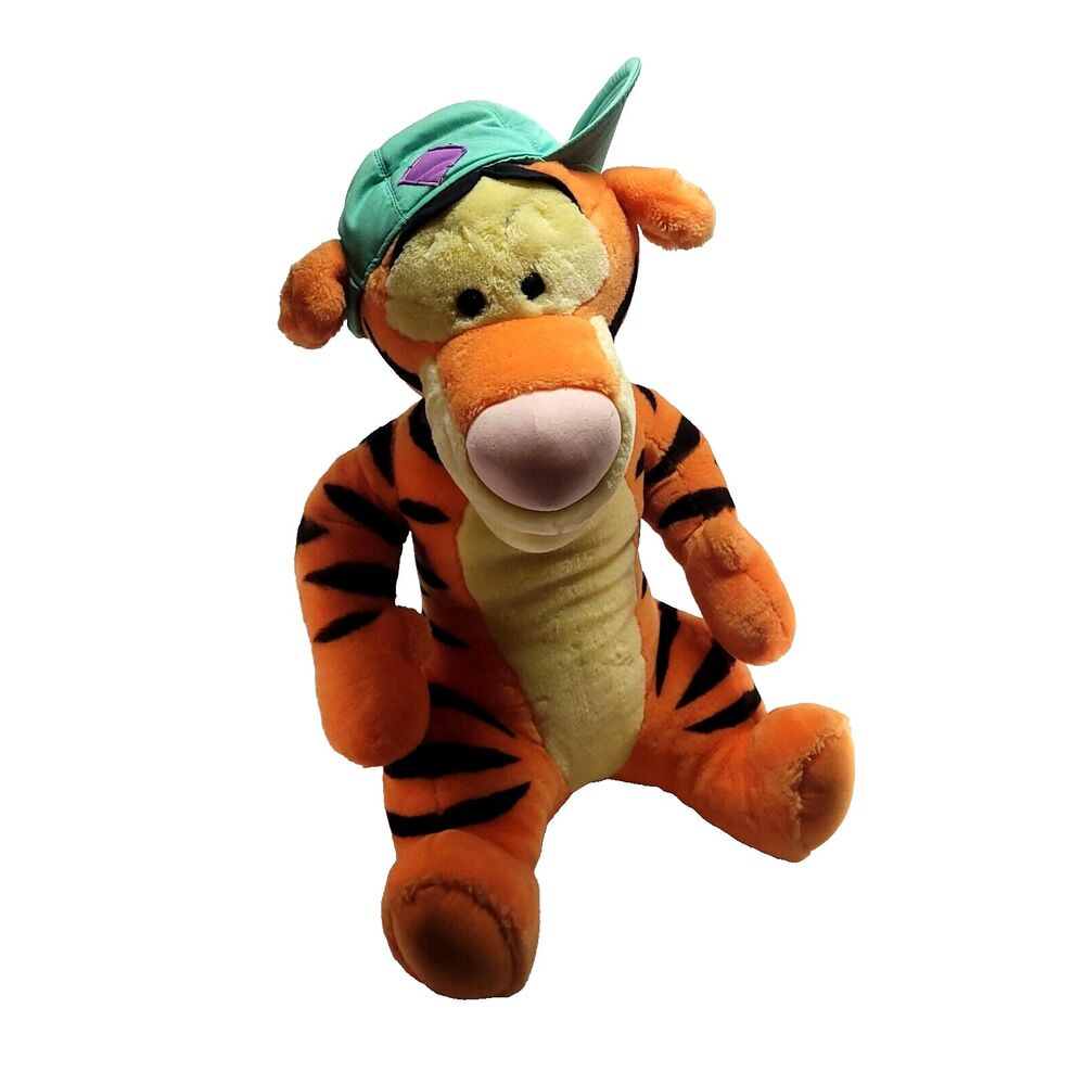 Disney Hugs Talking Tiger Plush 24" Sitting Vtg Winnie The Pooh Toy Hat 90s Y2K
